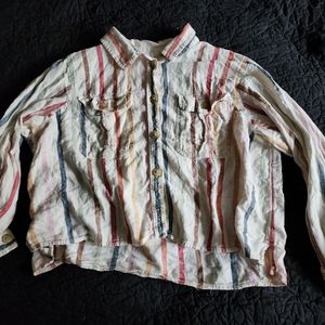 Rainbow Striped Button-Up